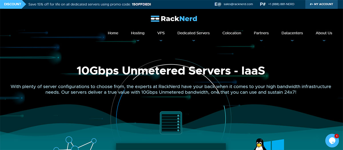 racknerd inexpensive 10gbps unmetered dedicated servers